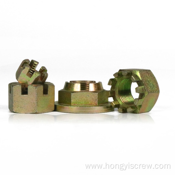 Metric Slotted Brass Hex Slotted Nut M20